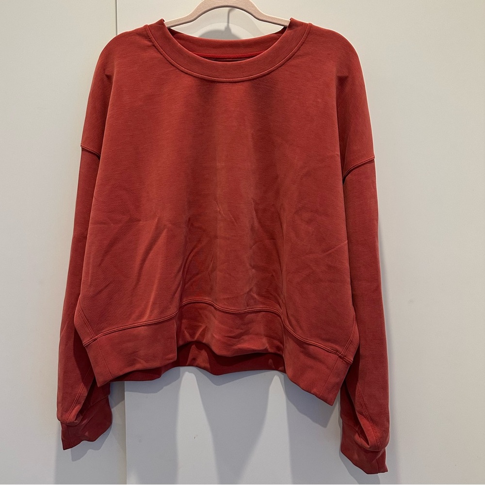 Lululemon Softstreme Perfectly Oversized Cropped Crew size 12 in salmon